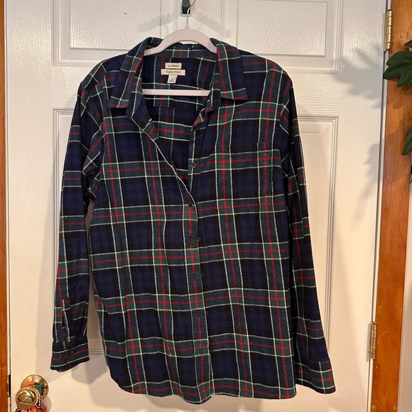 L.L. Bean Tops - L.L. Bean Blue and Green Plaid Flannel